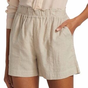 EUC Rails High Waist Leighton Wheat Linen Shorts, Size Small